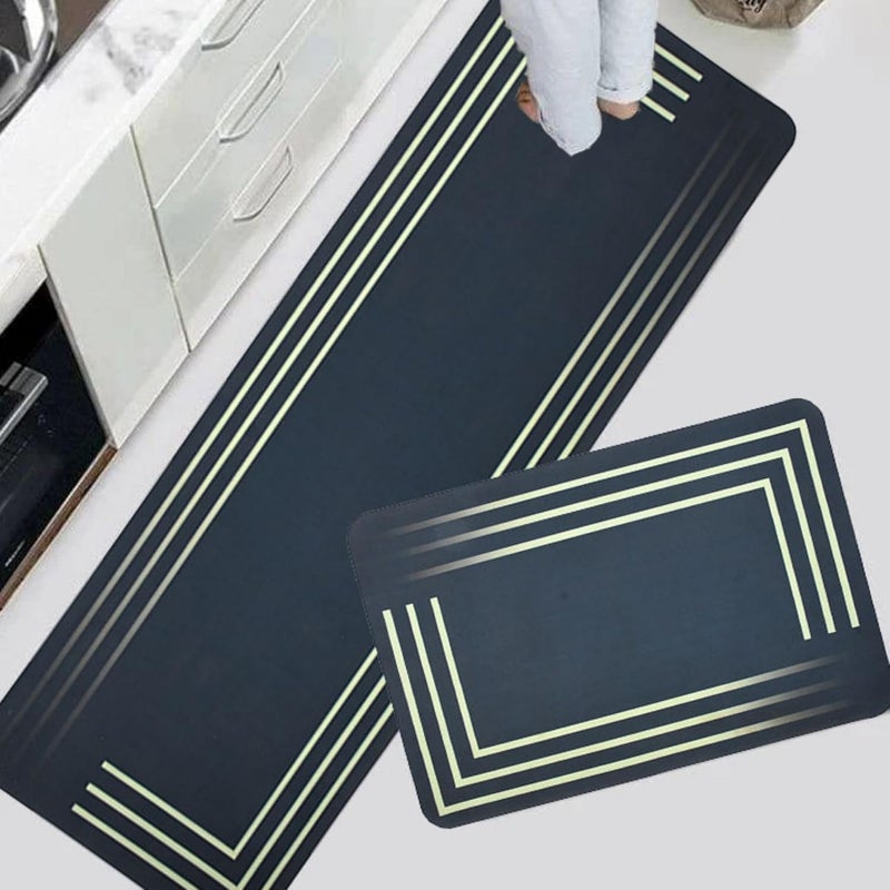Deoxys Anti Fatigue Kitchen Mat Set of 2 Farmhouse Kitchen Rugs Non Skid Washable Cushioned Kitchen Mats for Floor Waterproof Memory Foam Kitchen Floor Mats Standing Desk Mat Kitchen Runner Carpet