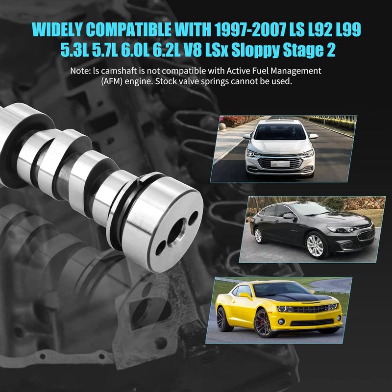 Tektall E-1840-P .585"/.585" Engine Camshaft Sloppy Stage 2, Hydraulic Roller Lift Cam Compatible with 1997-2007 G.M LS V8 LSx Silverado Che-vy L92 L99 5.3L 5.7L 6.0L 6.2L - Image 5
