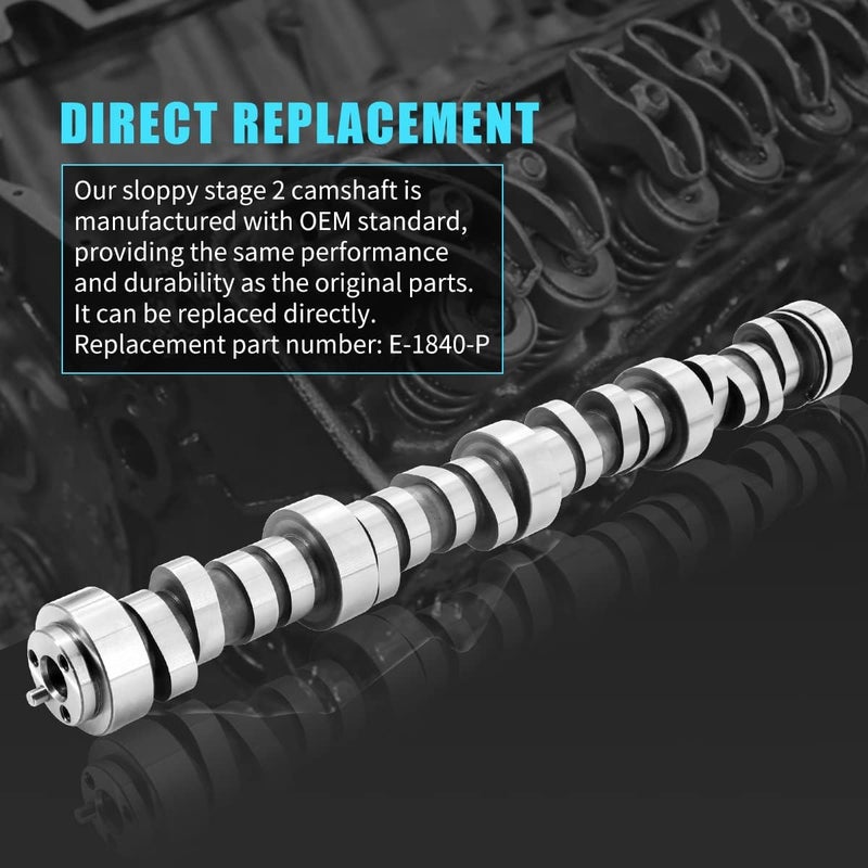 Tektall E-1840-P .585"/.585" Engine Camshaft Sloppy Stage 2, Hydraulic Roller Lift Cam Compatible with 1997-2007 G.M LS V8 LSx Silverado Che-vy L92 L99 5.3L 5.7L 6.0L 6.2L - Image 4