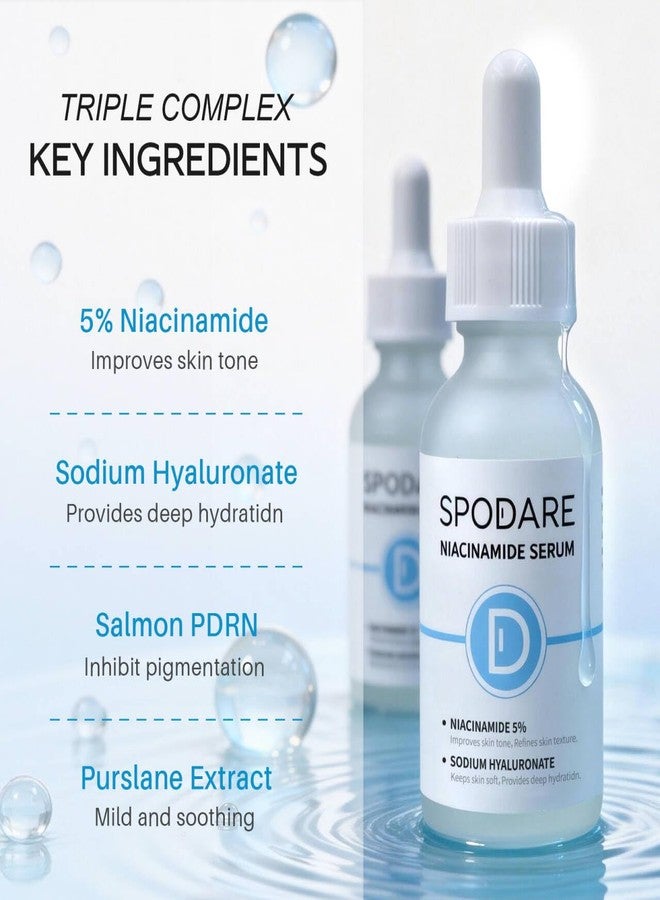 SPODARE Niacinamide Serum, Sodium Hyaluronate, Salmon PDRN, 1.01 fl.oz Facial Serum, Hydrating & Smoothing Care, Improve Skin Tone - 30ml - Image 3