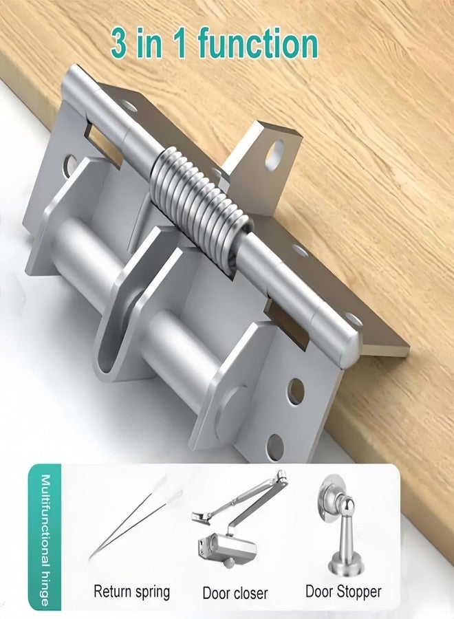 Xfopz 2-Pack 4-Inch Manganese Steel Automatic Self-Closing Door Hinges - Heavy-Duty Spring Hinges for Wooden Doors, 90-Degree Positioning - Image 5