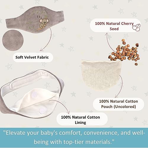 Pafuly Baby Colic Gas and Upset Stomach Relief for Newborns-100% Cherry Seed-Heated Tummy Wrap-Colic Baby Swaddling Belt for Natural Relief–Soothing and Calming (Gray) - Image 5