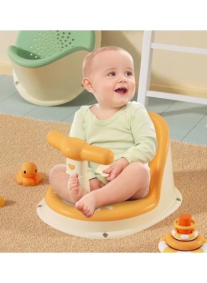 haleemy - Baby Bath Seat Fixed Baby Bath Chair Baby Shower Chair with Suction Cup Design Ergonomic Baby Seat Non-Slip Secure Infant Baby Bather Seat for 6-18months - Image 1