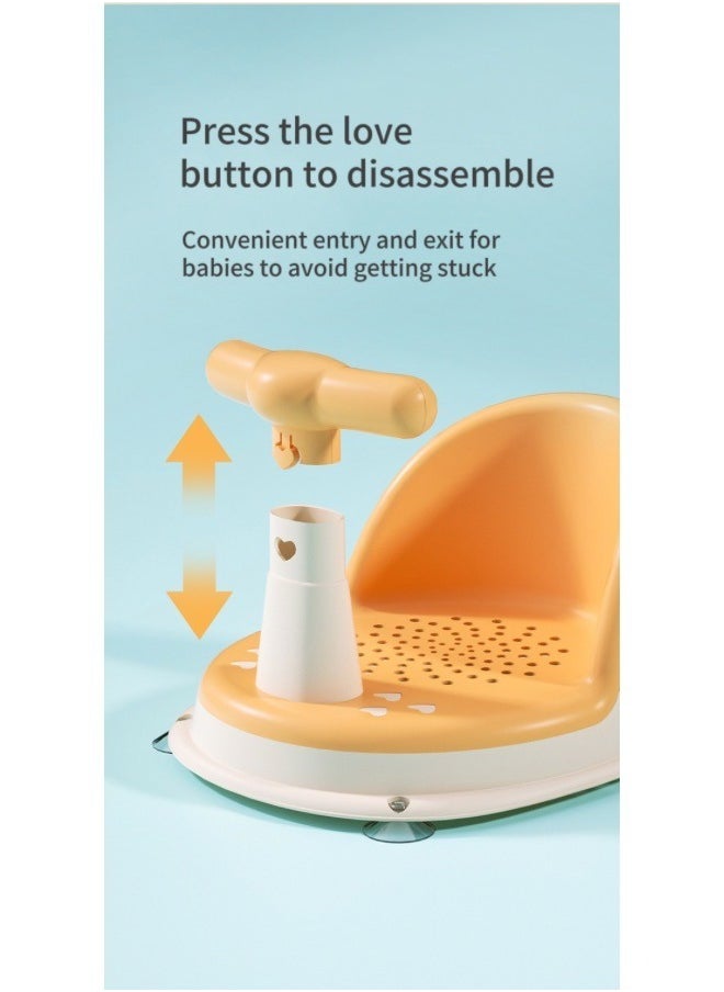 haleemy - Baby Bath Seat Fixed Baby Bath Chair Baby Shower Chair with Suction Cup Design Ergonomic Baby Seat Non-Slip Secure Infant Baby Bather Seat for 6-18months - Image 1
