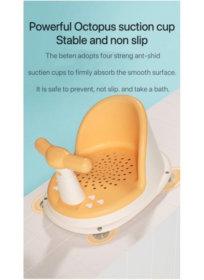 haleemy - Baby Bath Seat Fixed Baby Bath Chair Baby Shower Chair with Suction Cup Design Ergonomic Baby Seat Non-Slip Secure Infant Baby Bather Seat for 6-18months - Image 1