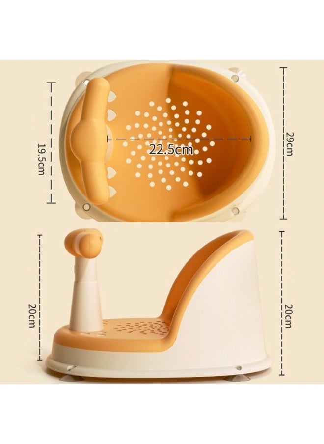 haleemy - Baby Bath Seat Fixed Baby Bath Chair Baby Shower Chair with Suction Cup Design Ergonomic Baby Seat Non-Slip Secure Infant Baby Bather Seat for 6-18months - Image 1