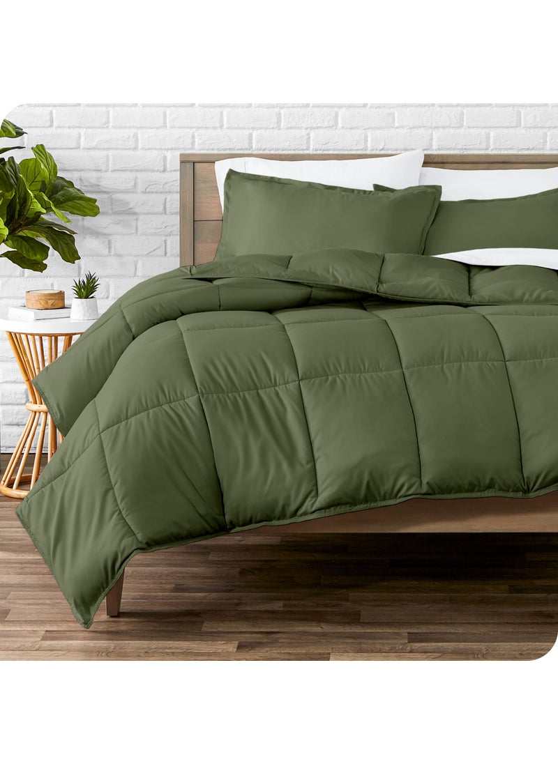 Bare Home Bare Home Comforter Set  UltraSoft  Goose Down Alternative  Premium 1800 Series  All Season Warmth TwinTwin XL Cypress Green 