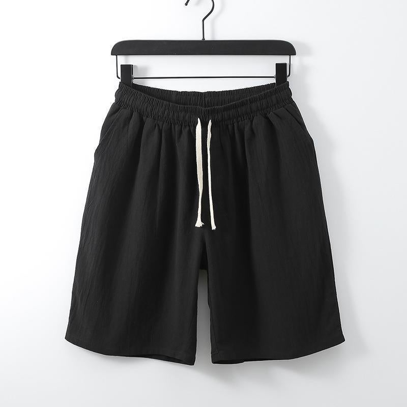 Fat Guy Linen Short Pants Extra Large Size Mens Extra Large Big Belly Fatty Casual Pants Breathable Cotton and Linen Medium Pants Khaki  - Image 5