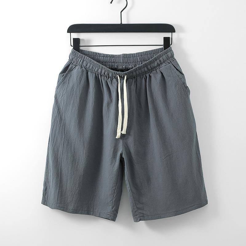Fat Guy Linen Short Pants Extra Large Size Mens Extra Large Big Belly Fatty Casual Pants Breathable Cotton and Linen Medium Pants Khaki  - Image 3