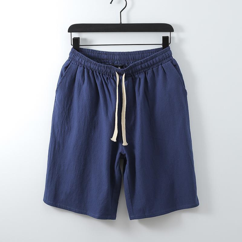 Fat Guy Linen Short Pants Extra Large Size Mens Extra Large Big Belly Fatty Casual Pants Breathable Cotton and Linen Medium Pants Khaki  - Image 2
