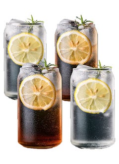 WAW 4 Piece Glass Cups With Straw Clear  - Image 1