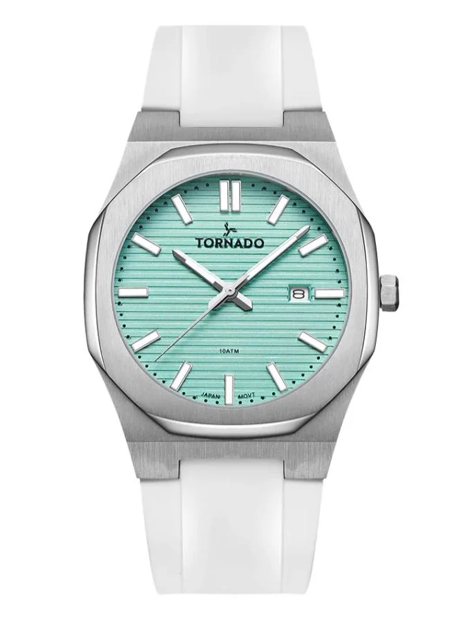 تورنيدو Men's Silicone Analog Watch T22002-SSWL - 40 mm