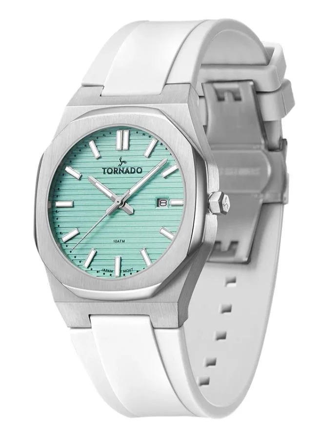 تورنيدو Men's Silicone Analog Watch T22002-SSWL - 40 mm