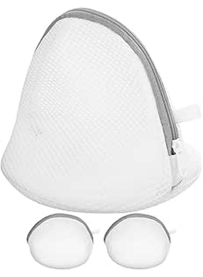 3Pcs Thickened Polyester Mesh Bra Washing Bags 15x17cm For Delicates Travel Machine Laundry - Image 1