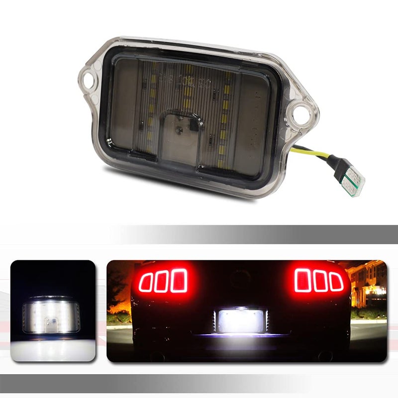 Tonsya Full Led Lens license plate lights 6000K white lamp Assembly Replacement Waterproof Compatible with 2005 2006 2007 2008 2009 Mustang