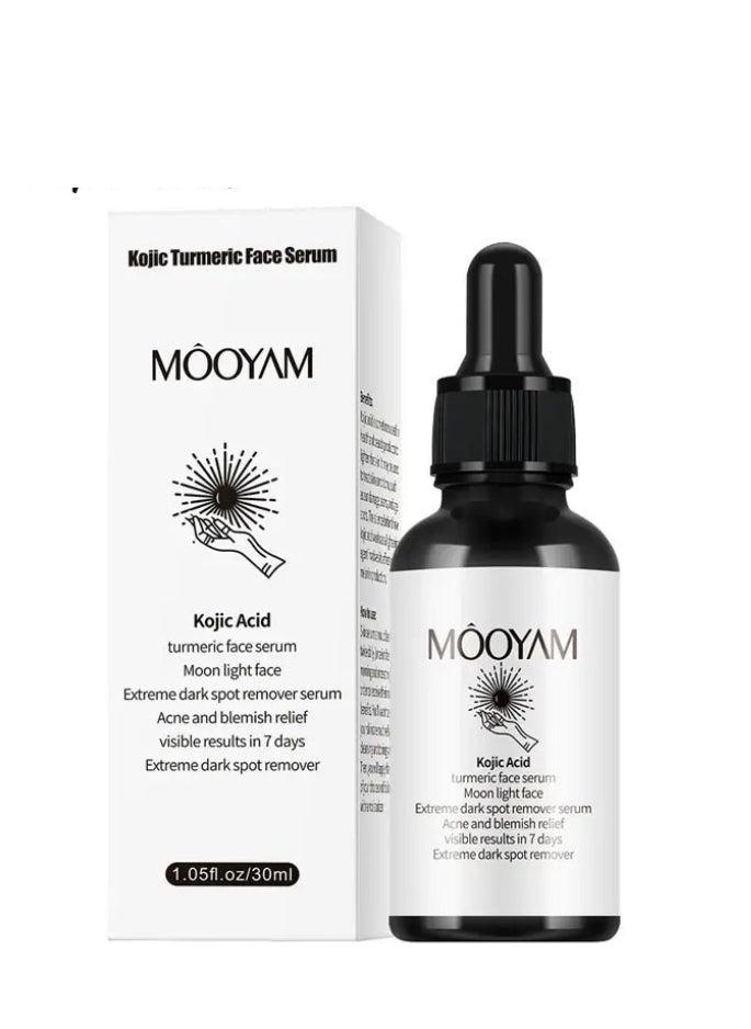 MOOYAM Turmeric Kojic Acid Serum Dark Spot Corrector Serum, Dark Spot Remover Serum for Face and Body, Skin Brightening Face Serum Reduces Hyperpigmentation, Age Spots, Sun Spot - 30ml  - Image 5