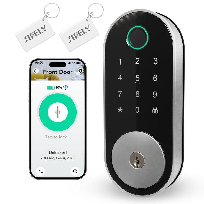 Sifely Built-in WiFi Fingerprint Smart Deadbolt with Keypad â€“ Keyless Entry Lock for Home, Airbnb, Rental, Kids/Seniors, Remote App Access, Auto Lock, DIY Setup (No Gateway Needed), Alexa & Google Compatible - Image 1