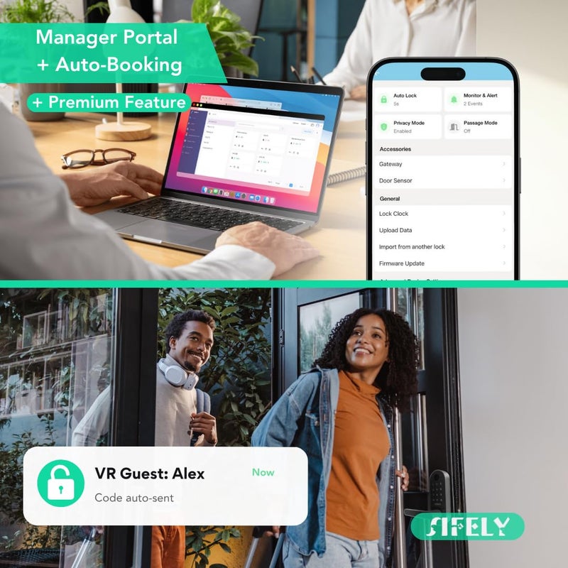 Sifely Built-in WiFi Fingerprint Smart Deadbolt with Keypad â€“ Keyless Entry Lock for Home, Airbnb, Rental, Kids/Seniors, Remote App Access, Auto Lock, DIY Setup (No Gateway Needed), Alexa & Google Compatible - Image 5