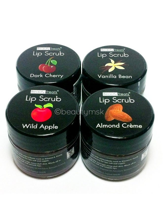 Beauty Treats - Eats Lip Scrub With Almond Creme Wild Apple Vanilla Bean Dark Cherry All 4 Full Set - Image 1