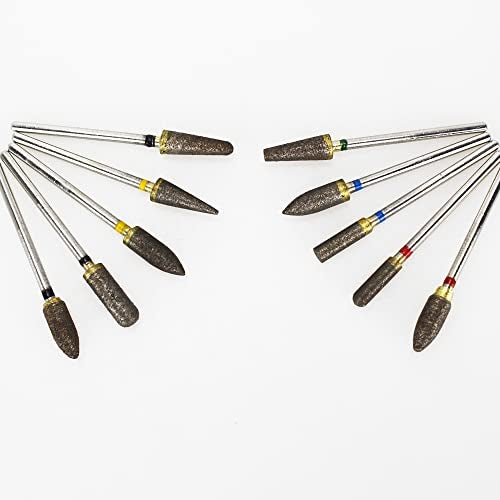 Airgoesin 10pcs Sintered Diamond Grinding Bur Drill Bit Diamond Bur Set with 3/32" Shank Universal Rotary Tool Accessories for Ceramic Porcelain Stone Steel Carving, DIY Grinding, Polishing, Engraving - Image 4