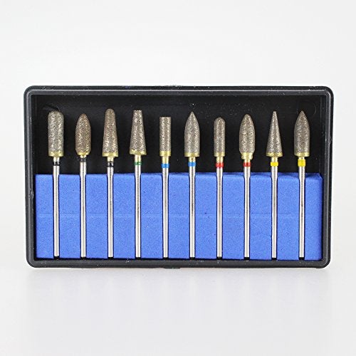 Airgoesin 10pcs Sintered Diamond Grinding Bur Drill Bit Diamond Bur Set with 3/32" Shank Universal Rotary Tool Accessories for Ceramic Porcelain Stone Steel Carving, DIY Grinding, Polishing, Engraving - Image 2