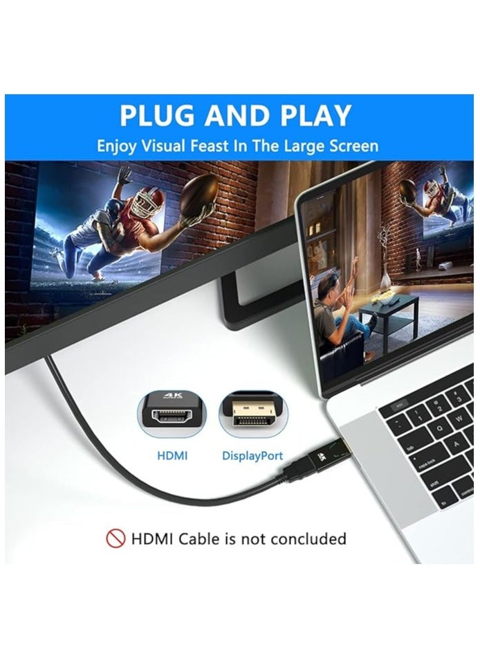 erorex 4K DisplayPort to HDMI Adapter, 2 Pack Uni-Directional DP PC to HDMI Monitor Converter, 4K Ultra HD DP Display Port to HDMI Adapter(Male to Female), Compatible for Lenovo Dell HP and Other Brand  - Image 4