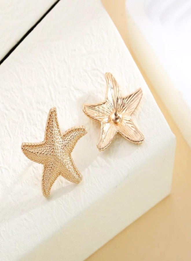 WanBigVa Gold Starfish Earrings for Women,14k Small Starfish Stud Earrings Lightweight Boho Ocean Seashell Earring Trendy Summer Beach Jewelry Gifts - Image 5