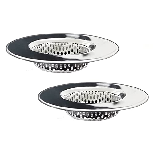Seatery 2PCS Bathtub Drain Strainers, Shower Drain Hair Catcher, Stainless Steel Drain Cover Basket for Bathroom Laundry Floor Drain, Fit for 1.75"-3.0" Drain Hole - Image 1