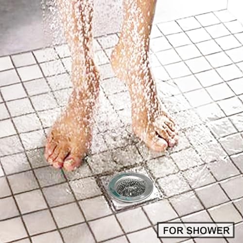 Seatery 2PCS Bathtub Drain Strainers, Shower Drain Hair Catcher, Stainless Steel Drain Cover Basket for Bathroom Laundry Floor Drain, Fit for 1.75"-3.0" Drain Hole - Image 5