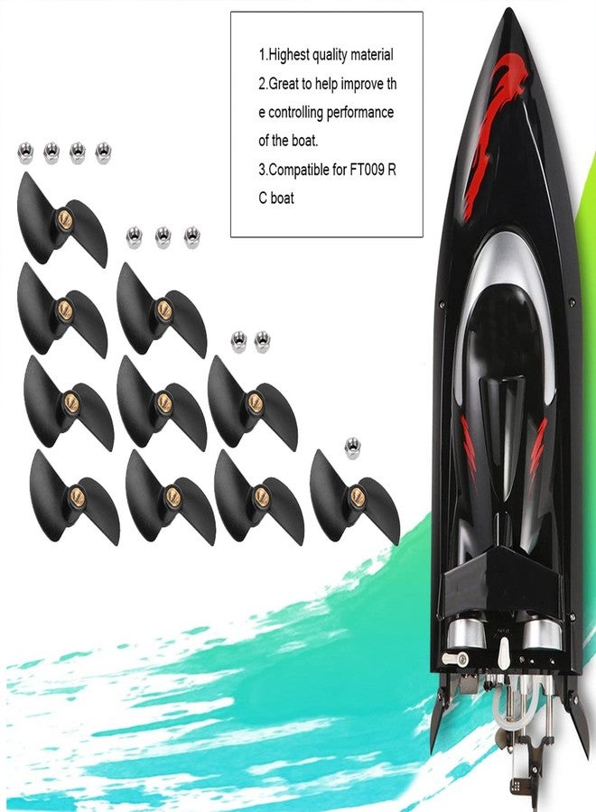 Plplaaoo 10PCS Brushless RC Boat Tail Propellers - Spare Part Kit for FT009 Remote Control Boat Underwater Propeller Compatible with Remote Boats Models - Image 2