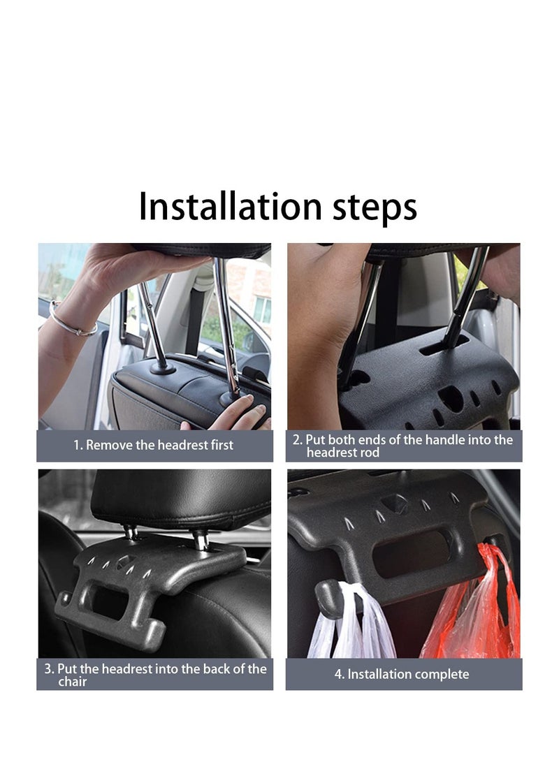 SOLARAE Car Seat Headrest Hook Multifunctional Back Seat Headrest Grab Handle Hanger Storage Organizers for Purse Coat Grocery Handbag Interior Accessories Universal for Car Truck SUV (2 Pack) - Image 5