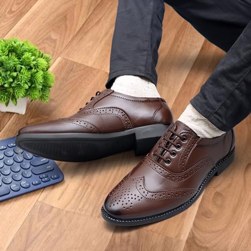 ARAMISH Brown Pure Genuine Leather Formal Derby Lace Up Shoes for Boys- 5 UK - Image 2