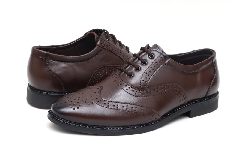 ARAMISH Brown Pure Genuine Leather Formal Derby Lace Up Shoes for Boys- 5 UK - Image 5