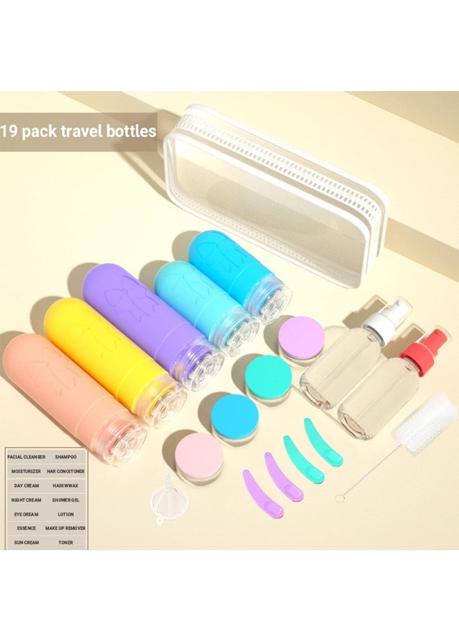 يالونج زجاجات مستحضرات تجميل للسفر، عبوة من 18 قطعة، معتمدة من إدارة أمن النقل، سعة 90 مل، عبوات مستحضرات تجميل بحجم السفر، خالية من مادة BPA، مانعة للتسرب، قابلة لإعادة التعبئة، سيليكون سائل قابل للضغط، زجاجات شامبو وبلسم للسفر مانعة للتسرب - Image 3