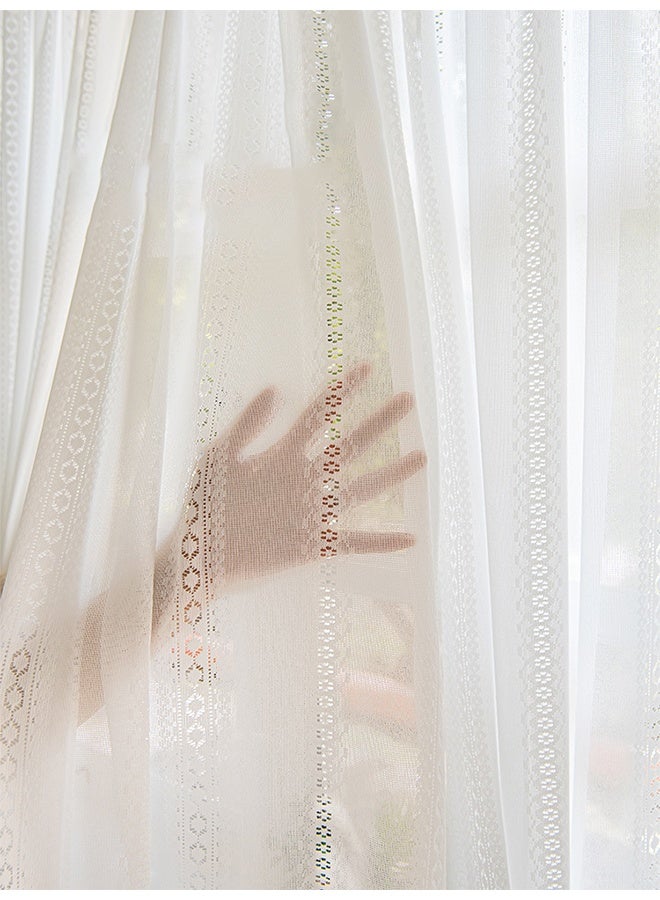 ستائر بوهو شرابة كروشيه للمطبخ غرفة المعيشة ستائر بوهيمية عتيقة ذات جيب قضيب ستائر بوهيمية هندسية مخططة ومحبوكة من الدانتيل - Image 2