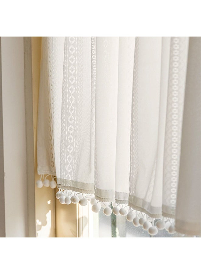 ستائر بوهو شرابة كروشيه للمطبخ غرفة المعيشة ستائر بوهيمية عتيقة ذات جيب قضيب ستائر بوهيمية هندسية مخططة ومحبوكة من الدانتيل - Image 5