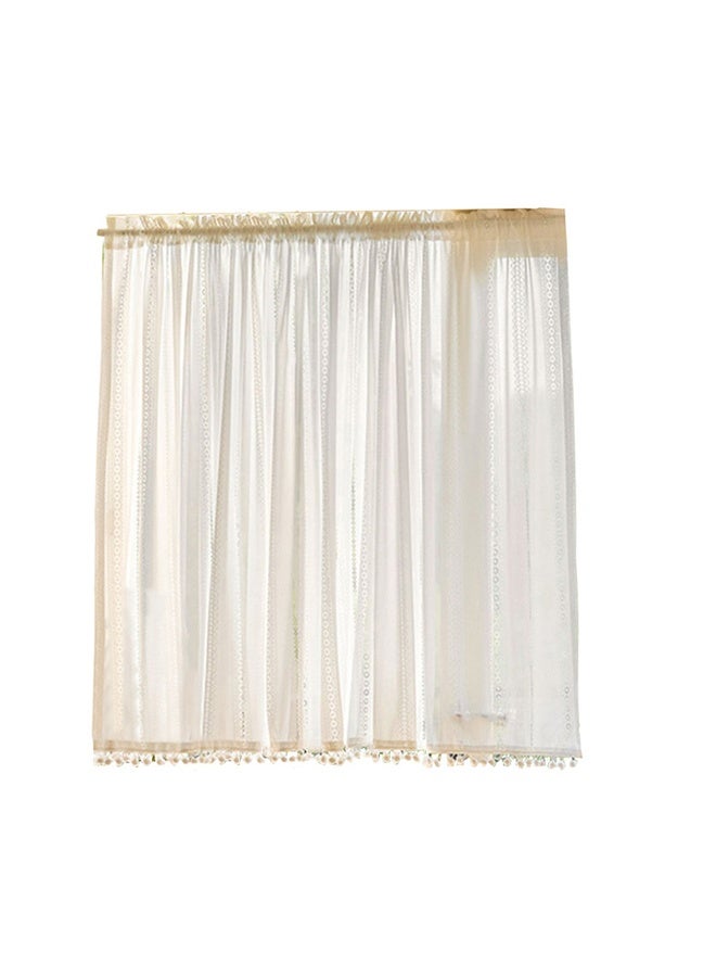 ستائر بوهو شرابة كروشيه للمطبخ غرفة المعيشة ستائر بوهيمية عتيقة ذات جيب قضيب ستائر بوهيمية هندسية مخططة ومحبوكة من الدانتيل - Image 1