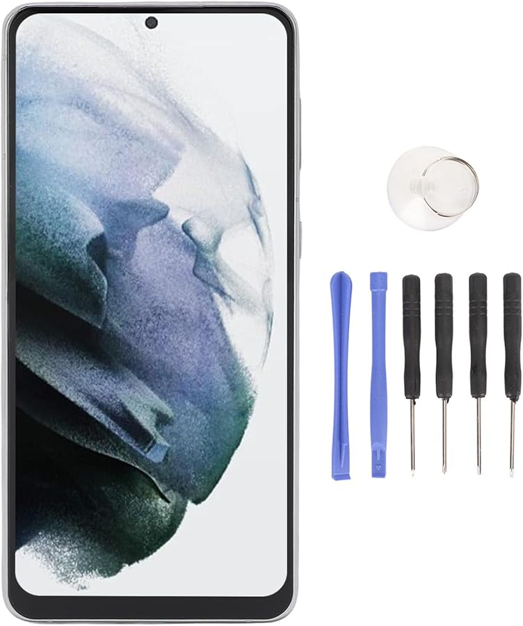 6.7 بوصة شاشة LCD تجميع ديجيتايزر 3D تعمل باللمس مع إطار لسامسونج S21 بلس 5G G996B G996U استبدال الشاشة الفضية - Image 1