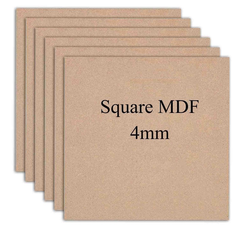 BEADS & CRAFT Beads Craft Square MDF BoardsCutouts for Art Craft Projects Resin Lippan Mandala Painting Wall Hanging Clock Making Decoration Pack of 12 pcs 8 Inch - Image 1
