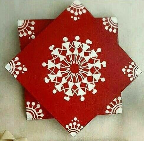 BEADS & CRAFT Beads Craft Square MDF BoardsCutouts for Art Craft Projects Resin Lippan Mandala Painting Wall Hanging Clock Making Decoration Pack of 12 pcs 8 Inch - Image 3