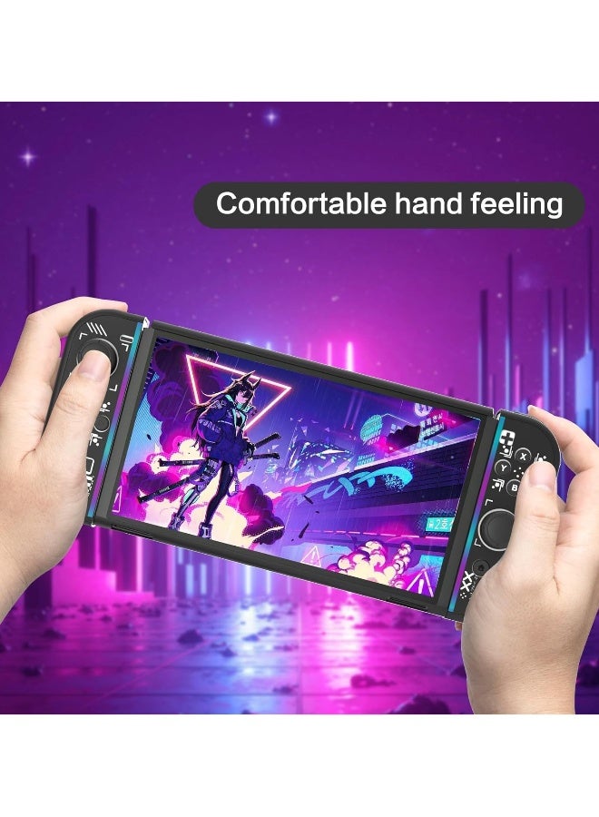 Cases compatible with Nintendo Switch OLEDs, Cool Printstream Hard Black Cases, NS OLED Model Shock and Scratch Resistant Cases - Image 4