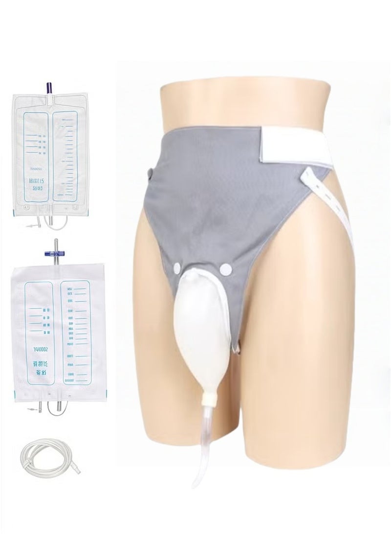 Reusable Silicone Urine Collector with Portable Wearable Urine Drainage Bag System, Wearable Washable Urine Collector for elderly over 60 years old - Image 1