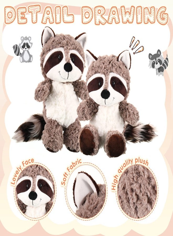 Threan 2-Piece Raccoon Plush Set - Soft, Cute, 14-Inch Brown Raccoon Stuffed Animals for Kids - Image 2