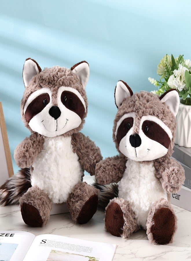 Threan 2-Piece Raccoon Plush Set - Soft, Cute, 14-Inch Brown Raccoon Stuffed Animals for Kids - Image 1