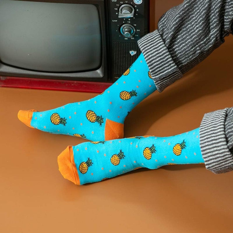 BISOUSOX Mens Dress Socks Funny Fun Colorful Crazy Funky Crew Socks for Men Novelty Happy Cotton Size 9-12 - Image 5