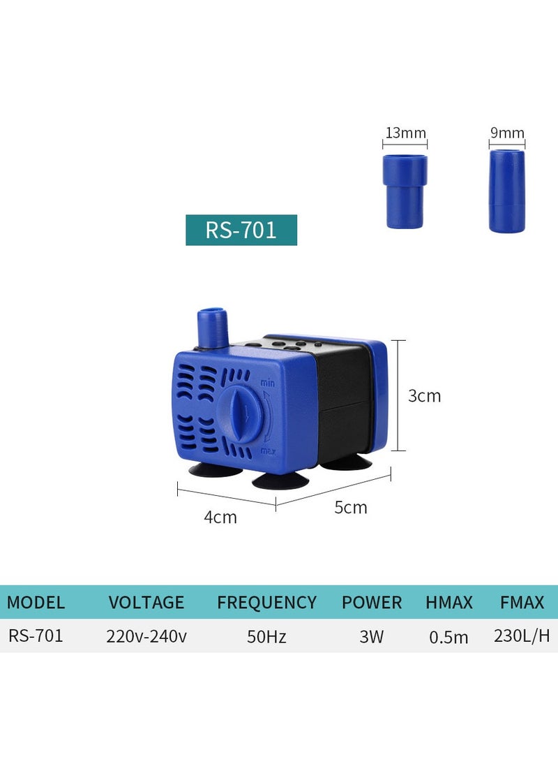Generic Rs Electricals Small Submersible Water Pump for Indoor Decoration Water Fall and Aquarium Fish Tank (RS-701 | 3W | 230L/H | Lifts 0.5 Meter Height)  - Image 5