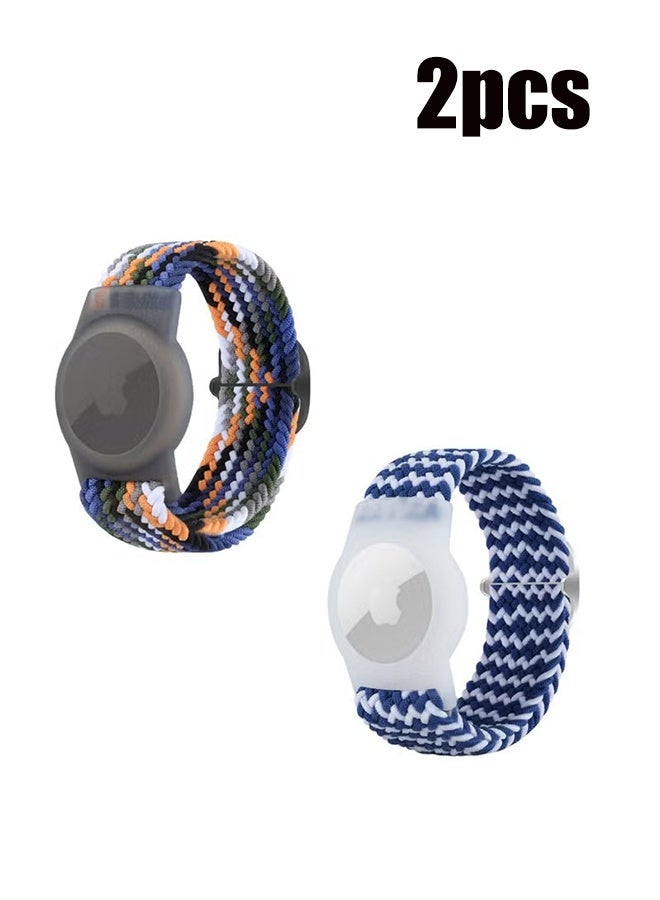 YJ 2 Pcs Airtag Kids Wristbands, Kids Bracelet Compatible with Apple AirTag, NylonStrap Cassette Holder Accessories for Toddlers Adults, Adjustable Anti-Lost - Image 1