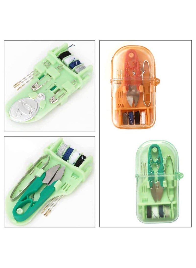 NIBEMINENT 2PCS Compact Travel Sewing Kit, Miniature Box Portable Mini Kit Convenient Needle Bag Size for Home Holiday Outdoor Camping - Image 1