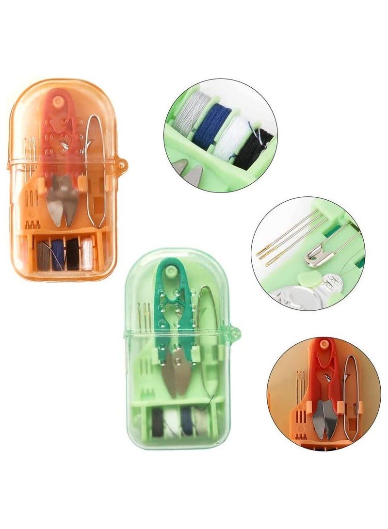 NIBEMINENT 2PCS Compact Travel Sewing Kit, Miniature Box Portable Mini Kit Convenient Needle Bag Size for Home Holiday Outdoor Camping - Image 3