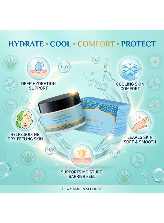 Blooming Day Moisturizing & Soothing Cream 50ml – Lightweight Cooling Face Moisturizer for Hydration & Skin Comfort - Image 2